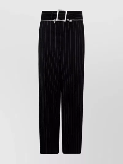 Jean Paul Gaultier Wool Trouser With Pinstripe Pattern And Belt