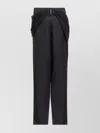 Jean Paul Gaultier Wool Trousers With Belt Loops And Draped Detail In Black
