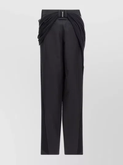 Jean Paul Gaultier Wool Trousers With Belt Loops And Draped Detail