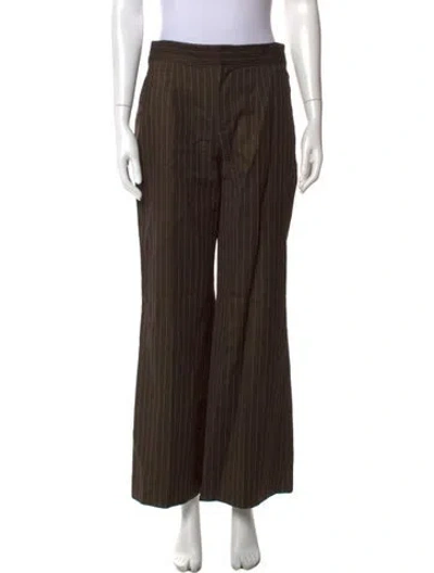 Pre-owned Jean Paul Gaultier Wool Wide Leg Pants In Brown