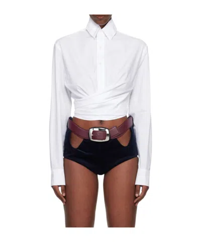 Jean Paul Gaultier Wrapped Cropped Shirt In White