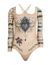 Jean Paul Gaultier X Knwls Woman Bodysuit Beige Size L Polyamide, Elastane In Neutral