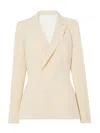 Jean Paul Gaultier + Lotta Volkova Draped Open-back Double-breasted Wool Blazer In Beige