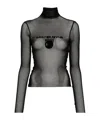 Jean Paul Gaultier X Shayne Oliver Flocked-logo Mesh Top In Black