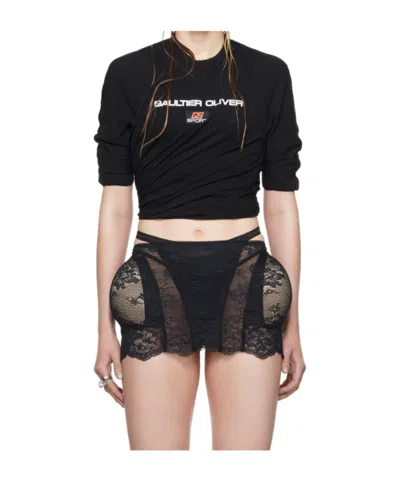 Jean Paul Gaultier Black Shayne Oliver Edition T-shirt In 00a-faded Black