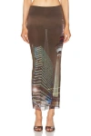 Jean Paul Gaultier Brown Shayne Oliver Edition Maxi Skirt In Brown  Green  Blue  & Red