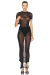 Jean Paul Gaultier X Shayne Oliver Mesh Double Side Dress In Black