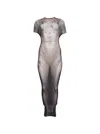 Jean Paul Gaultier X Shayne Oliver Mesh Double Side Dress In Neutrals