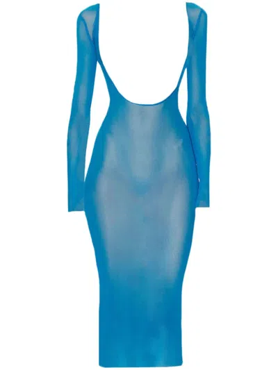 Jean Paul Gaultier X Shayne Oliver Mesh Dress In Blue