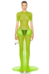 Jean Paul Gaultier Green Shayne Oliver Edition Maxi Dress In Lime