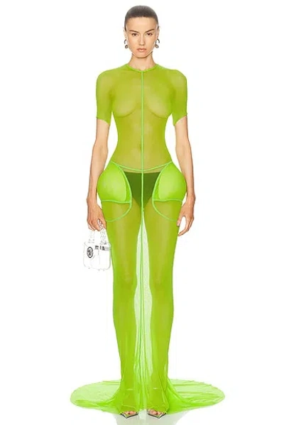 Jean Paul Gaultier Green Shayne Oliver Edition Maxi Dress In 44 Lime