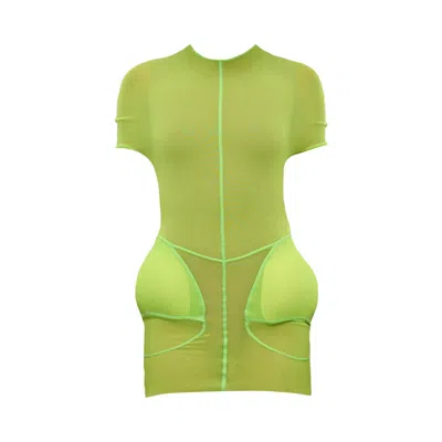 Pre-owned Jean Paul Gaultier X Shayne Oliver Mesh Short Dress 'lime'