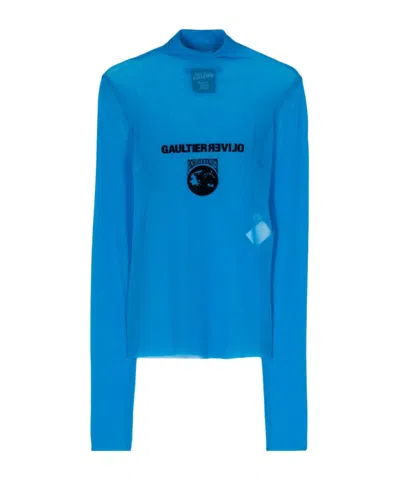 Jean Paul Gaultier X Shayne Oliver Mesh T-shirt In Blue