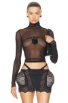 JEAN PAUL GAULTIER X SHAYNE OLIVER MESH TURTLENECK EARTH TOP