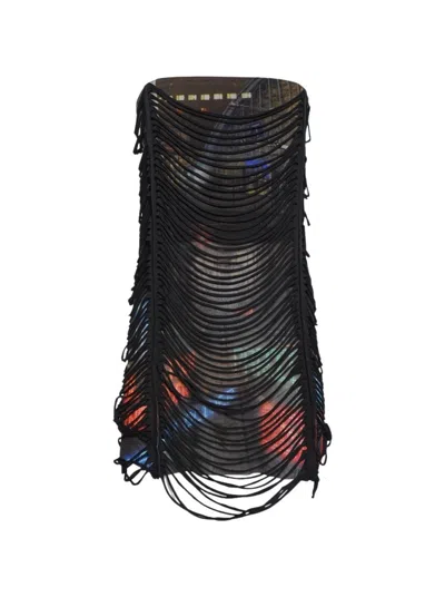 Jean Paul Gaultier X Shayne Oliver Slashing 3d Mini Dress In Black
