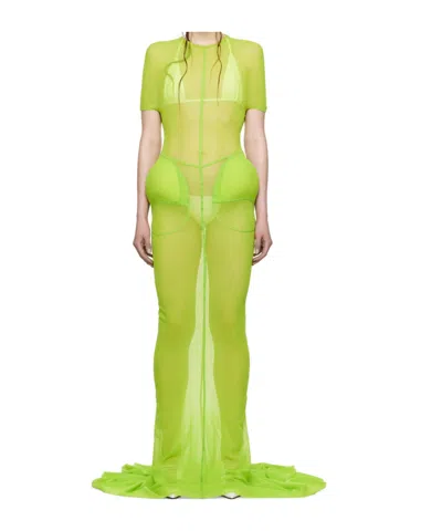 Jean Paul Gaultier X  Shayne Oliver The Long Padding Dress In Green