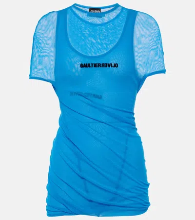 Jean Paul Gaultier X Shayne Oliver Tulle Minidress In Blue