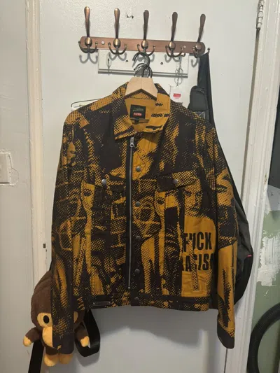 Pre-owned Jean Paul Gaultier X Supreme Jpg Trucker Jacket In Yellow