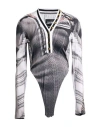 Jean Paul Gaultier X Yproject Jean Paul Gaultier X Y/project Woman Bodysuit Grey Size 2 Polyamide, Elastane In Multi