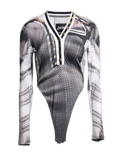 Jean Paul Gaultier X Yproject Jean Paul Gaultier X Y/project Woman Bodysuit Grey Size 2 Polyamide, Elastane In Multi