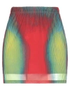 Jean Paul Gaultier X Yproject Jean Paul Gaultier X Y/project Woman Mini Skirt Lime Green Size 0 Polyamide, Elastane In Red