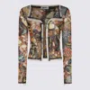 Jean Paul Gaultier Long Sleeve Sheer Butterfly Print Top In Multi