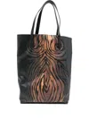 Jean Paul Gaultier Zebra-print Tote Bag In Black