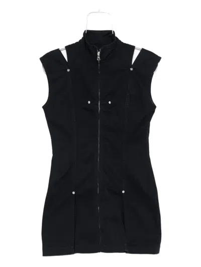Jean Paul Gaultier Zip-front Sleeveless Dress In Black