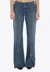 Jean Paul Gaultier Zipped Trousers Featuring Flared Legs In Blue