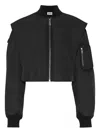 Jean Paul Gaultier Cropped Bomber With Hidden Hood Detail In Black