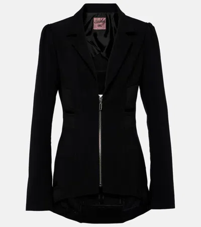 Jean Paul Gaultier Zip-front Cut-out Jacket In Black