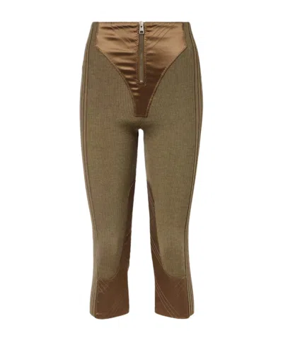 Jean Paul Gaultier Zipper-designed Cropped Casual Pants In Brown