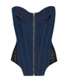 Jean Paul Gaultier Women Denim Bustier In Blue