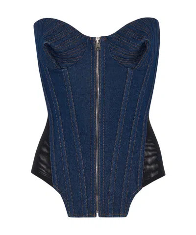 JEAN PAUL GAULTIER JEAN PAUL GAULTIER THE BI-MATERIAL DENIM CORSET