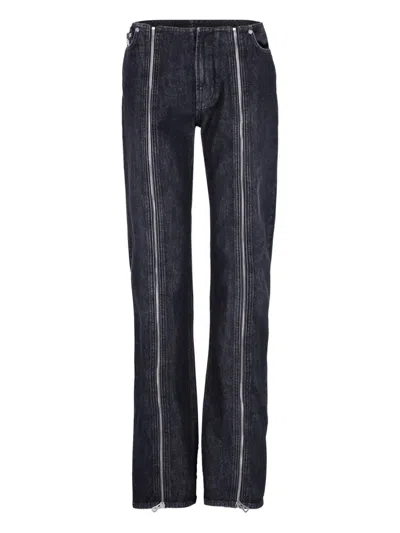 Jean Paul Gaultier Zippped Jeans In Black