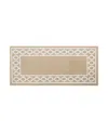 Jean Pierre Christine Trellis Border Tufted Runner Rug, 26" X 60" In Beige And White