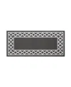 Jean Pierre Christine Trellis Border Tufted Runner Rug, 26" X 60" In Dark Gray And White