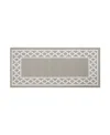 Jean Pierre Christine Trellis Border Tufted Runner Rug, 26" X 60" In Light Gray And White