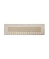 Jean Pierre Christine Trellis Border Tufted Runner Rug, 26" X 72" In Beige And White