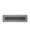 Jean Pierre Christine Trellis Border Tufted Runner Rug, 26" X 72" In Dark Gray And White