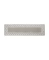Jean Pierre Christine Trellis Border Tufted Runner Rug, 26" X 96" In Light Gray And White