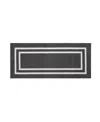 Jean Pierre Double Line Border Tufted In Dark Gray And White