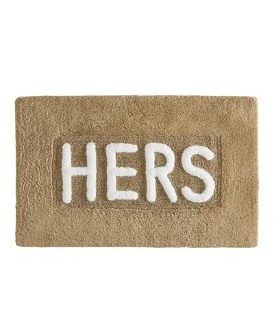 Jean Pierre Hers Cotton Bath Rug, 21" X 34" In Brown