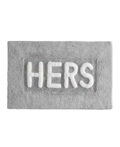 Jean Pierre Hers Cotton Bath Rug, 21" X 34" In Gray