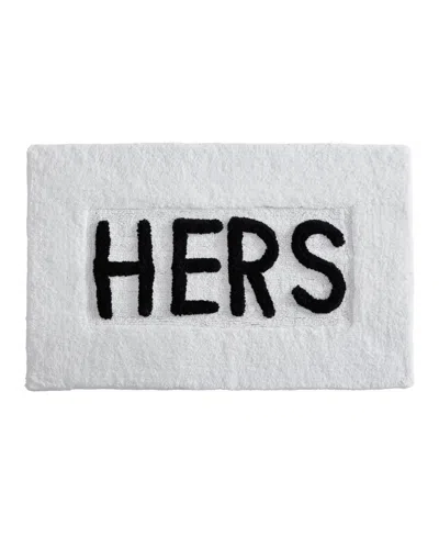 Jean Pierre Hers Cotton Bath Rug, 21" X 34" In White