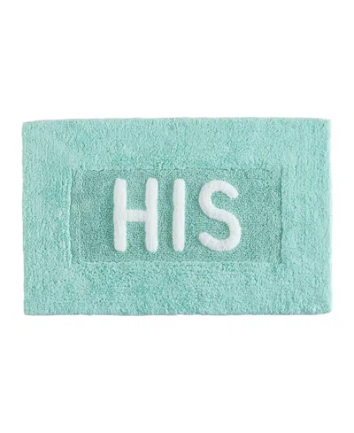 Jean Pierre His Cotton Bath Rug, 21" X 34" In Aqua