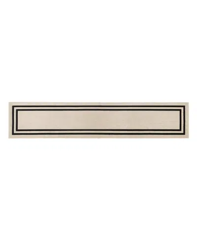 Jean Pierre New York Double Line Border Tufted Runner Rug, 30" X 120"