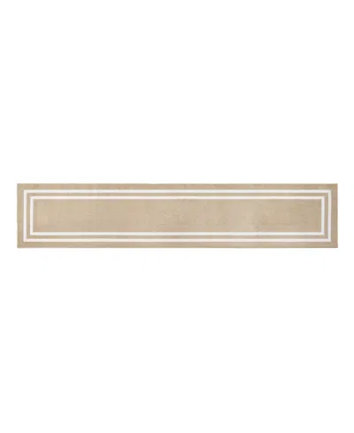 Jean Pierre New York Double Line Border Tufted Runner Rug, 30" X 120"