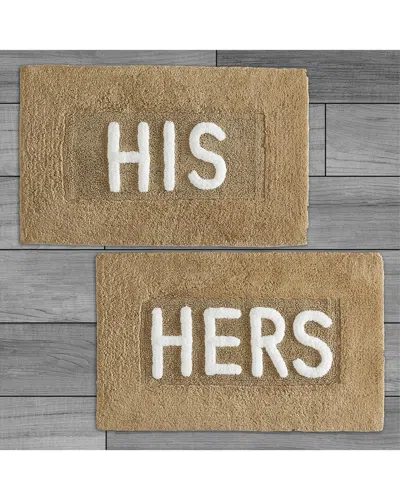 Jean Pierre New York His & Hers Bath Mat Set In Brown