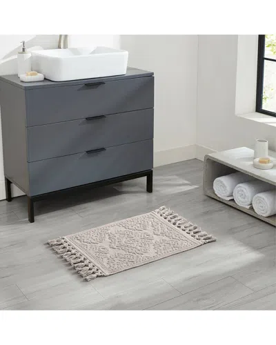 Jean Pierre New York Ricardo Cotton Fringe Bath Rug Set In Gray